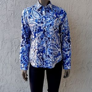 LAUREN RALPH LAUREN LADIES L/S PAISLEY TOP/BLOUSE